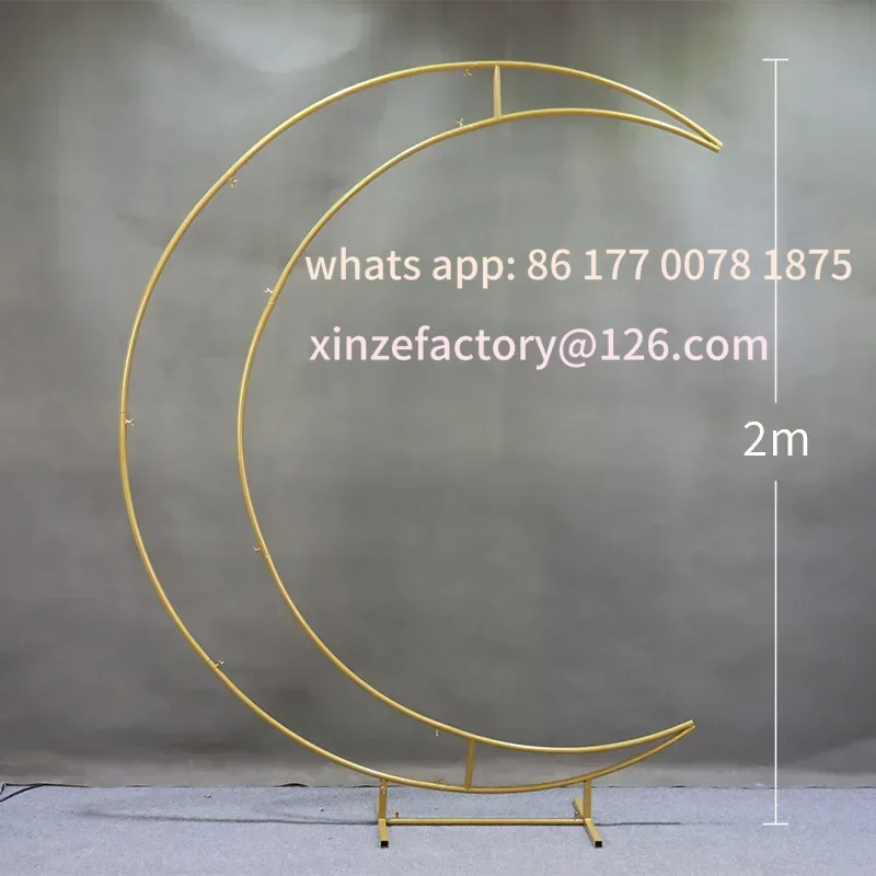 

Customizable Moon Shaped Backdrop Stand Arch Frame Large Metal Wedding Arch for Anniversary Birthday Party Valentine