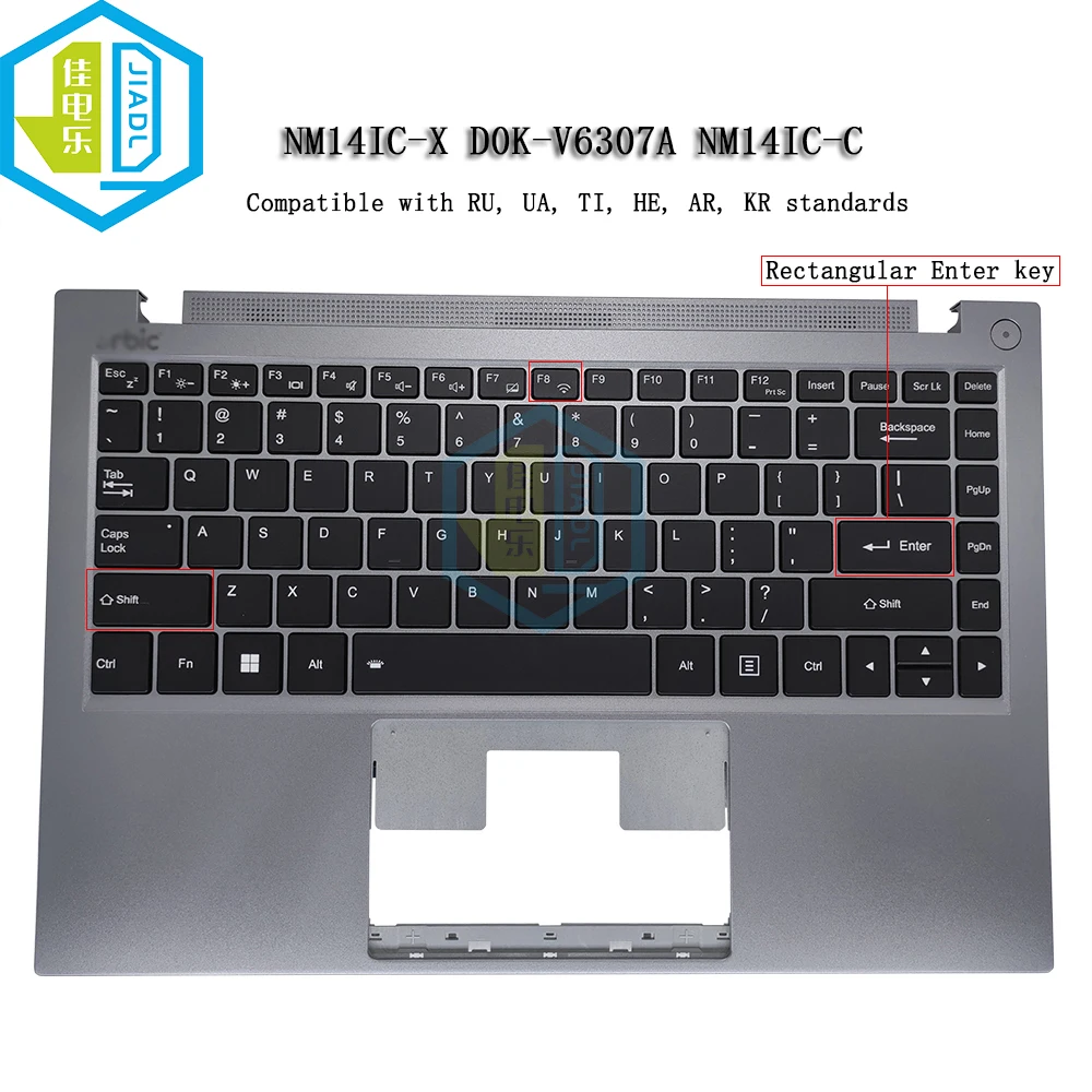 

US English Backlit Keyboard Topcase Palmrest For Orbic AirSurf Wi-Fi NM14IC‑X D0K-V6307A NB-17-6307A-10-B0 Backlight Teclado New