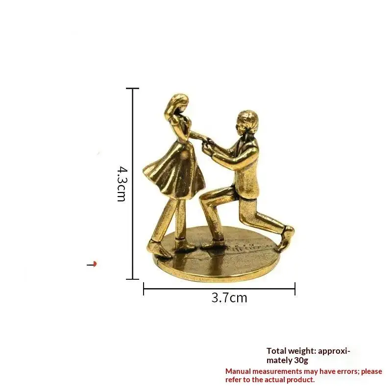 Vintage Zinc Alloy Proposal Couple Figurine Handcrafted Design For Anniversary Gift Wedding Home Tabletop Decor