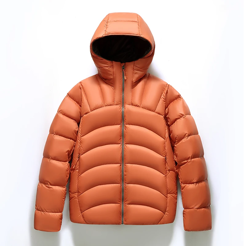 

New Classic Solid 90% White Duck Down Parkas Coat 2025 Men Winter Warm Puffer Jacket Luxury Simple Hood Wind-proof Down Coat
