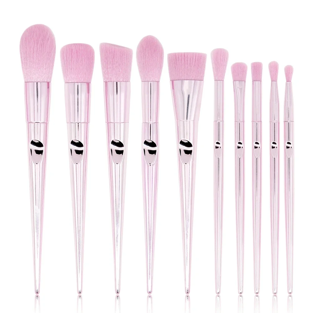 Private Label Pink Laser Bag Thumb Makeup Brush Set Custom Logo Powder Soft Fluffy Portable Beauty Make Tools Makeup Wholesale