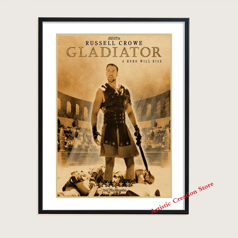 Gladiator Classic Movie Retro Print Art Canvas Poster, Living Room Decor, Home Wall Picture