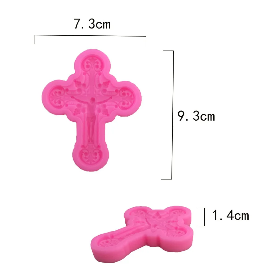 Christmas Beautifully Jesus Cross Shape Candy Fondant Cake Molds Kitchen Baking Chocolate Moulds Cake Decorating Tools E286