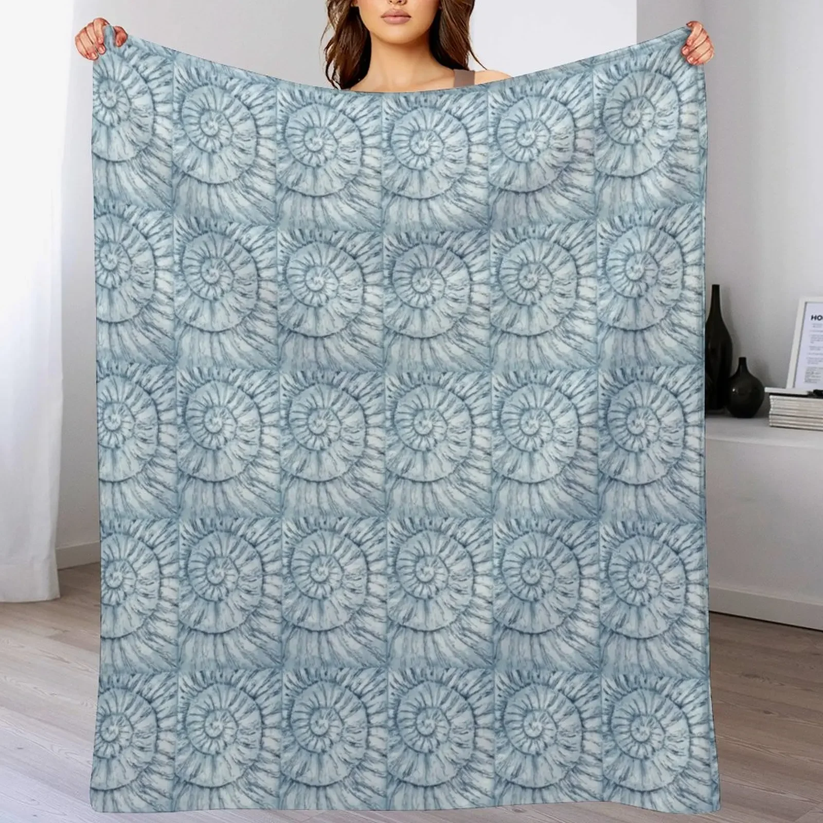 

Ammonite no.34 - 100 ammonite project Throw Blanket Weighted Softest anime Summer Blankets