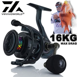 VWVIVIDWORLD-Moulinet de pêche Spinning Baitcasting, haute qualité, bobine en alliage, bras en alliage, haute vitesse 6.2:1, compte tenu de la bobine