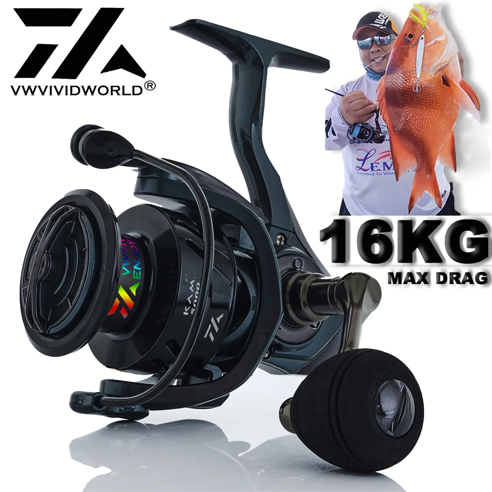 VWVIVIDWORLD,High Quailty,Alloy Fishing Reels,Alloy Spool,Alloy Arm,6.2:1 High Speed,Casting Reel,Spinning Reel,Baitcasting Reel