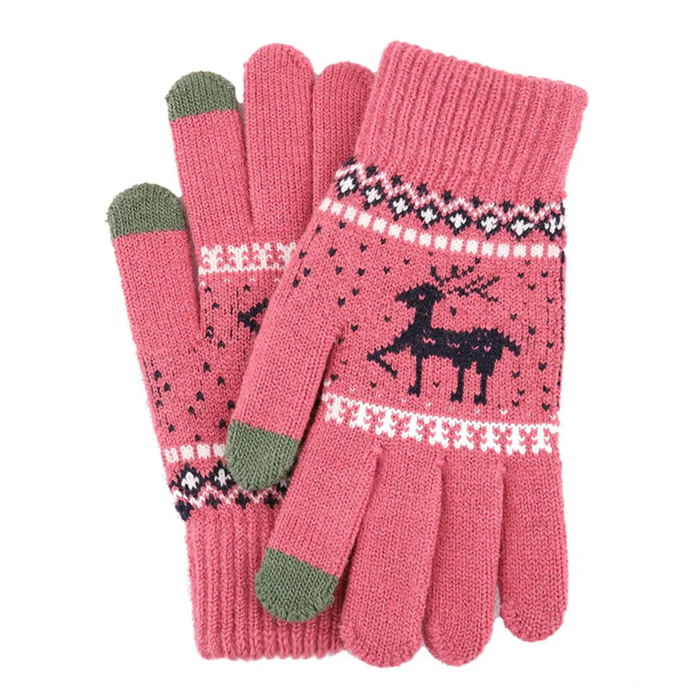 For Driving For Gifting Cozy Handwear Christmas Gloves Winter Fashion Black Festive Design Lightweight And Flexible