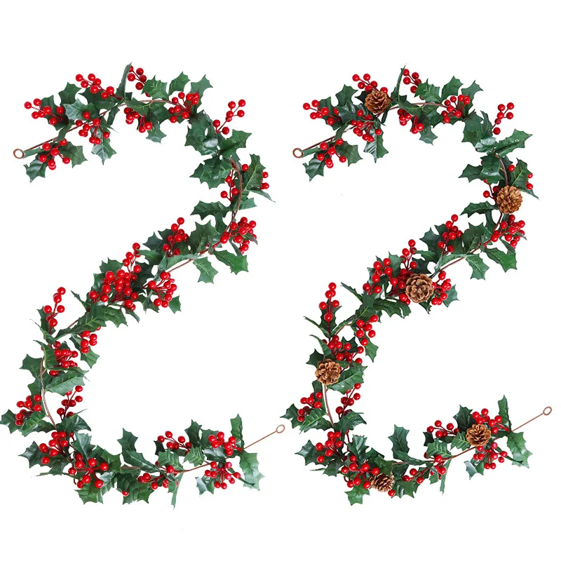 

175/200CM Berry Christmas Garland Artificial Garland Indoor Outdoor Xmas Garland Garland Decor For Home Holiday Decor Supplies