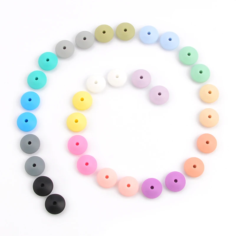 LOFCA-Cuentas de lentejas de silicona para bebé, cuentas de dentición sin BPA, fabricación de grado alimenticio, accesorios de cadena para el