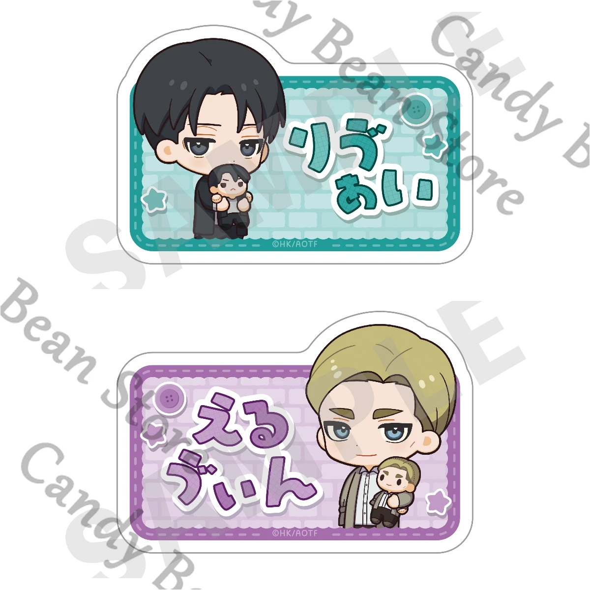 本物のアニメ進撃の巨人リヴァイ・アッカーマンアーウィン・スミスコスプレアクリルバッジ銘板エンブレム漫画ブローチ胸ピンクリスマス