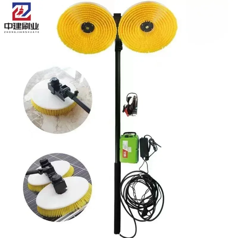 Solar panel cleaning machine Electric double head photovoltaic panel cleaning brush Glass cleaning dust removal brush