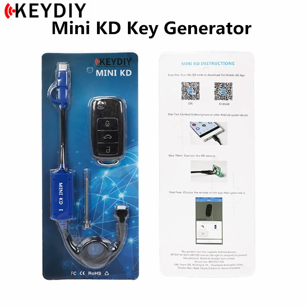 KEYDIY Mini KD Generatore di chiavi Telecomandi Magazzino nel tuo telefono Supporto Android Crea più di 1000 telecomandi automatici simili a KD900