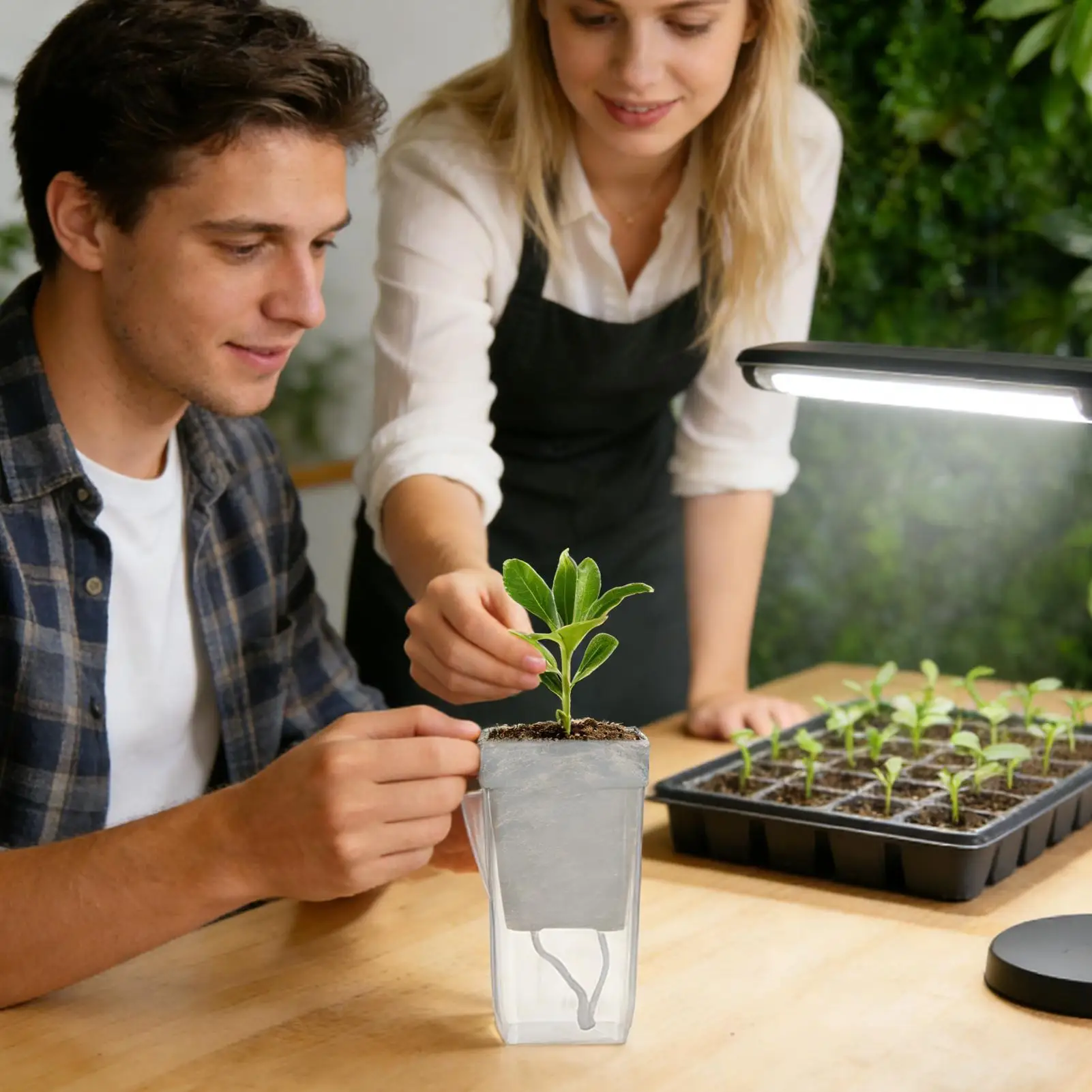 

12Pcs Transparent Self Watering Square Pots With Dry And Wet Separation For Small For And Houseplants