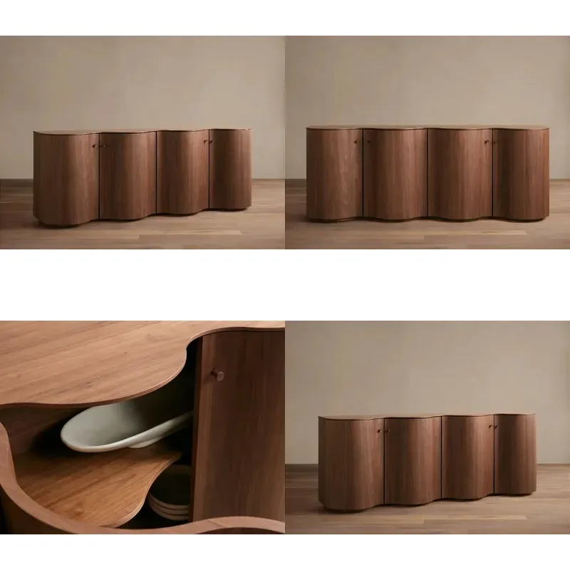 Custom Sideboard Living Room Cabinet with Drawers French Countryside Retro Wave Restaurant Entrance Buffet Cabinet