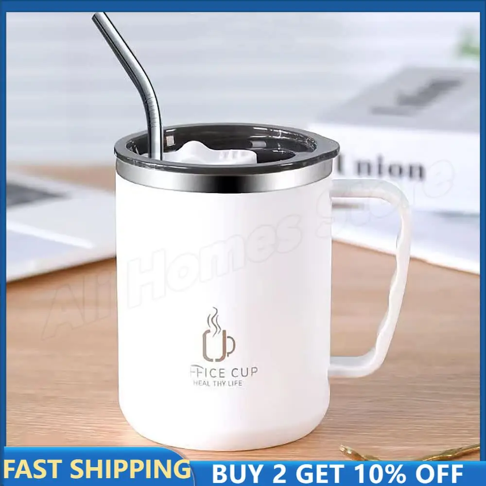 

16oz Insulated Coffee Cup with Handle Stainless Steel 500ML Coffee Cup Double Wall Thermos Coffee Travel Mug with Mag Slider Lid