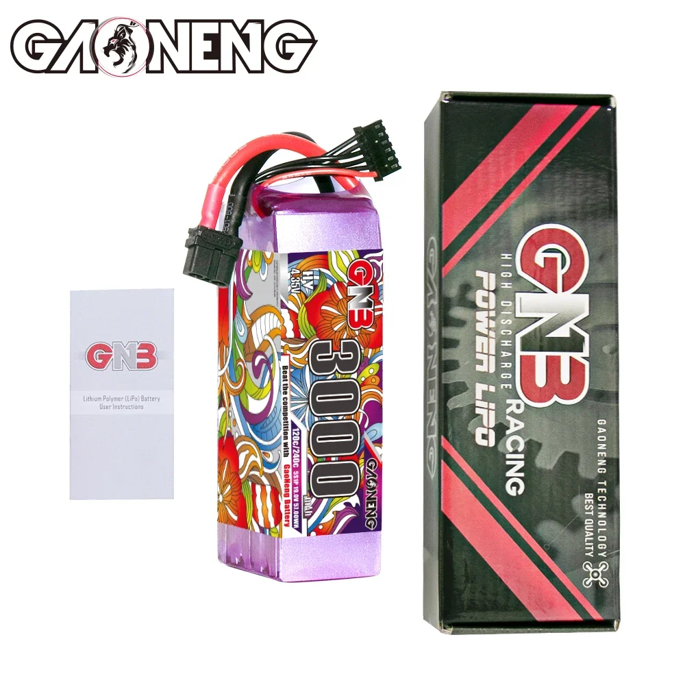 بطارية ليثيوم GAONENG GNB LiHV 5S 19V 3000mAh 120C مع موصل XT60، مناسبة لطائرات بدون طيار FPV وكوادكوبتر.