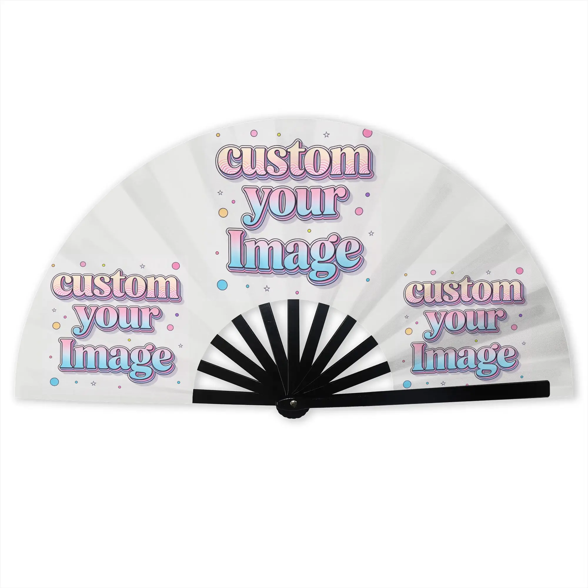 Custom Your Photo Logo Text Stylish Hand Fan Men Image Printed Polyester Fan Costume Prop Folding Fans For Wedding Party Gift