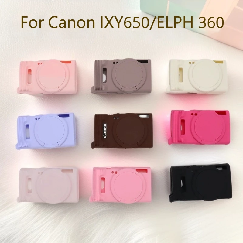 Funda de Silicona Suave para Cámara Canon IXY 650/ELPH 360, Protector de Lente para PowerShot ELPH 360 HS Canon IXY 650, Funda de Goma