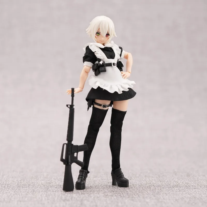 Gel06 99S Serie 1/12 Maßstab Modisches Dienstmädchen-Kurzkleid Weibliche Soldatenkleidung Set Passend für 6-Zoll Actionfiguren Puppen Spielzeug – Detail 4
