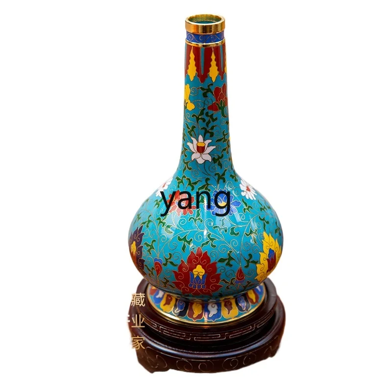 Yjq Enamel Art Museum Diameter Bottle Cloisonne Vase Copper Ornaments Enamel Holiday Gift