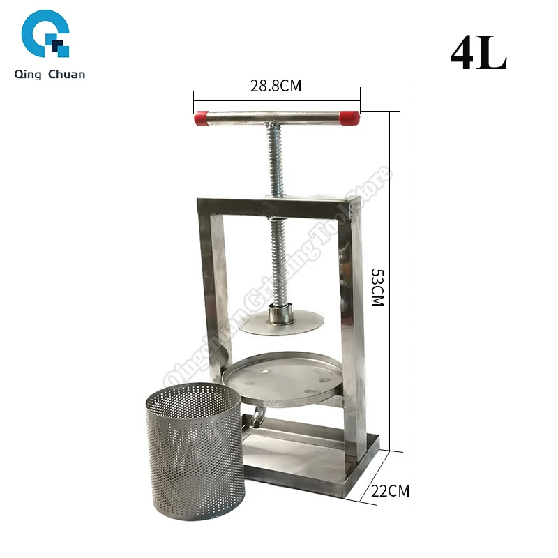 꿀 프레스 기계 304 모든 스테인레스 스틸 꿀 프레스 왁스 프레스 소형 가정용 오일 프레스 수동 와인 리스 프레스 기계