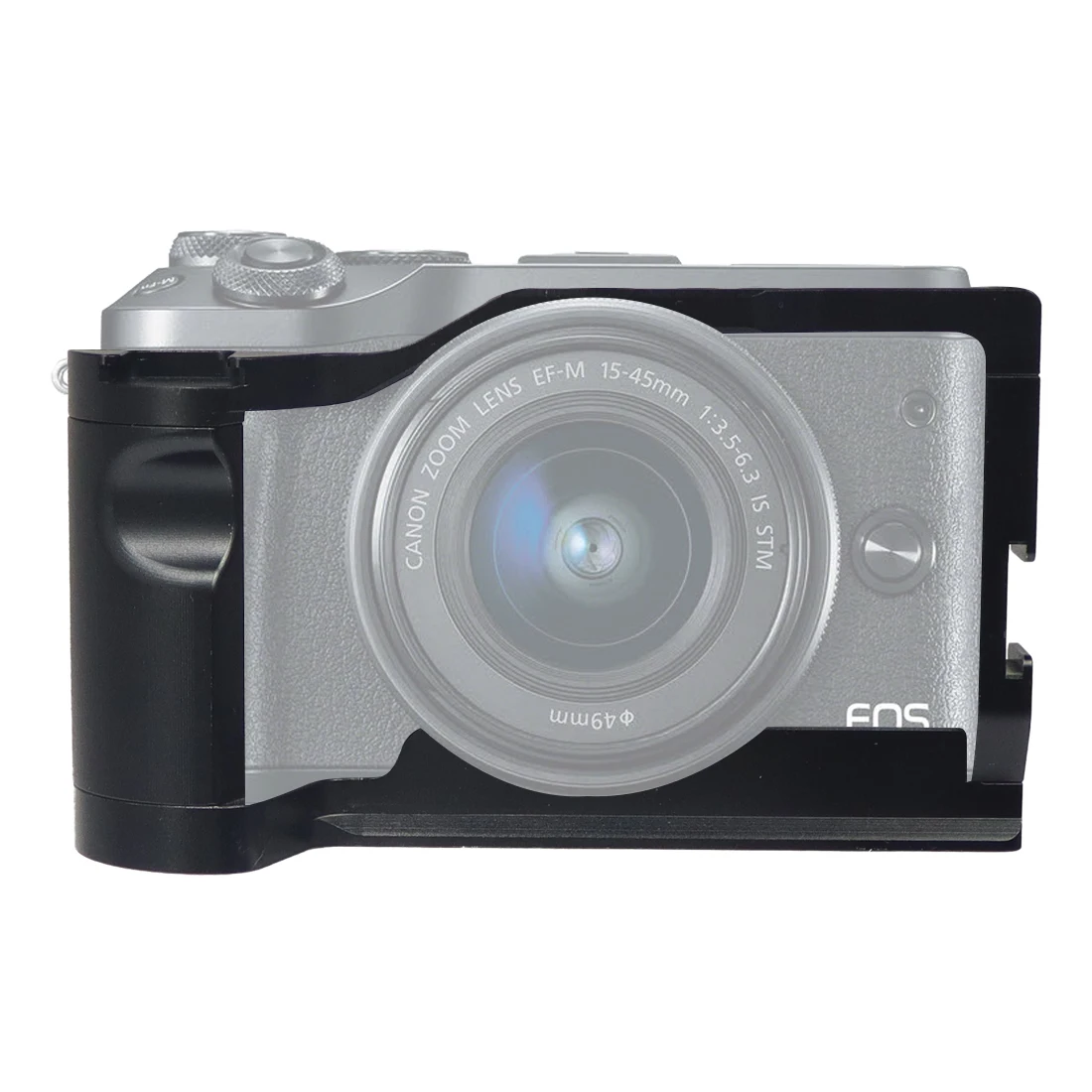 

Крепление-клетка для камеры Canon M6 II с 38-мм рельсом NATO, креплением Cold Shoe и отверстиями ARRI 1/4" и 3/8" для EOS M6 Mark II