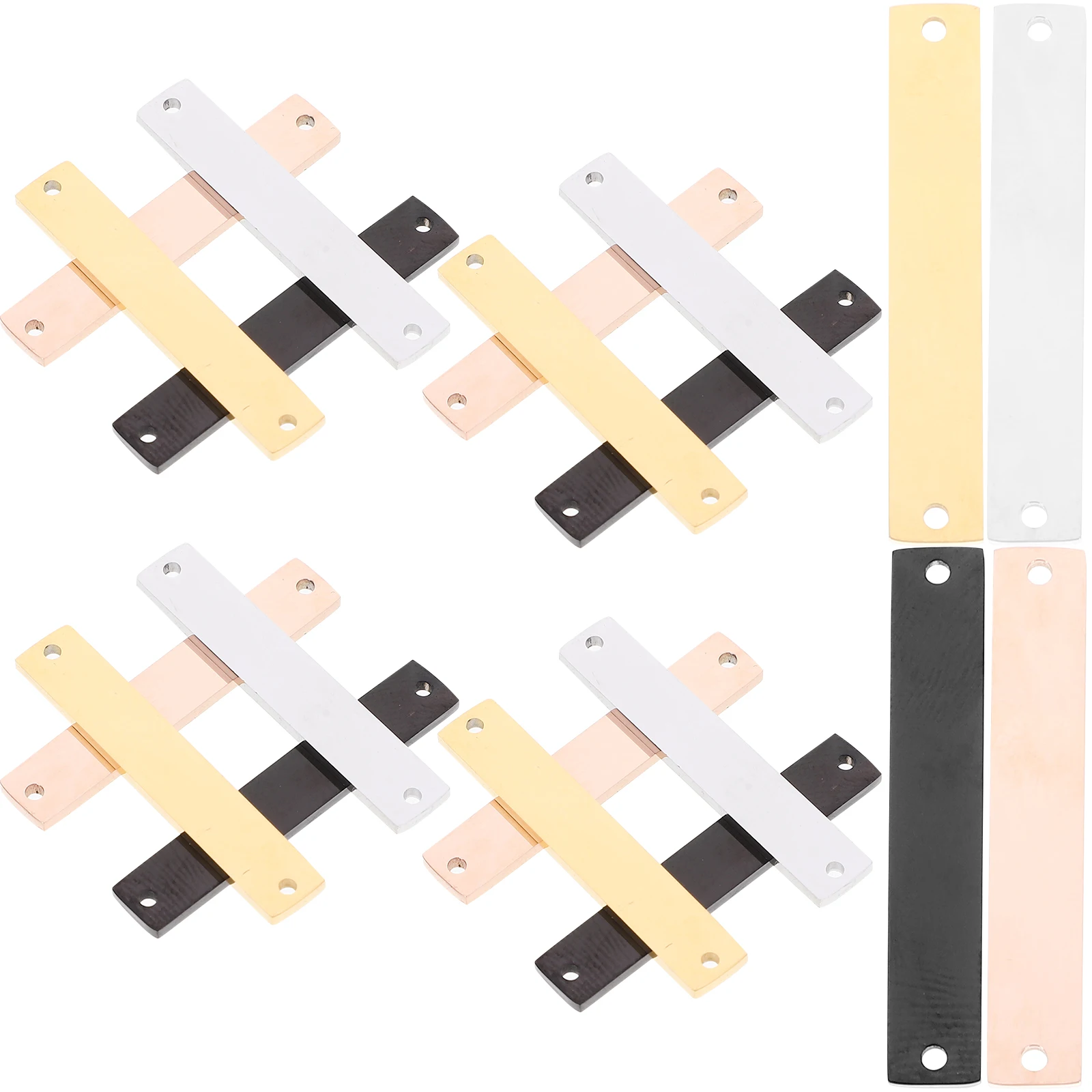 

12pcs Stainless Steel Pet Tags Blanks Pendants Necklace Making DIY Jewelry Rose Gold Black Silver Engraving Charms Dog Id