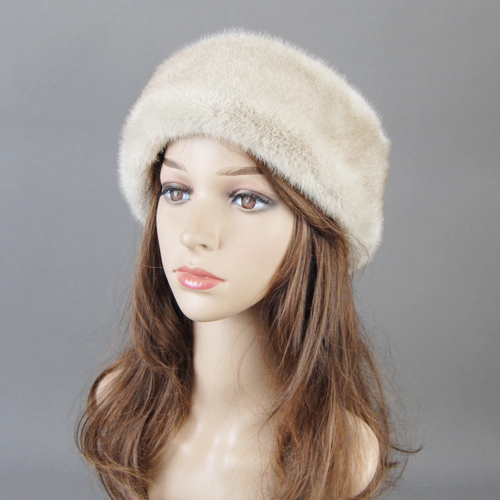 Ushanka Hat New False Brand Caps False Mink Fur Hats For Women Warm Russian Winter Hat For Women Luxurious False Mink Fur Cap