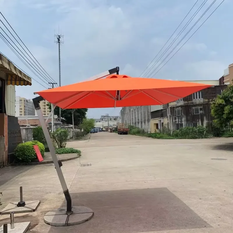 2025 Modern Manual Cantilever Umbrella Waterproof Outdoor Patio Garden Square Hanging Replacement Furniture Shade