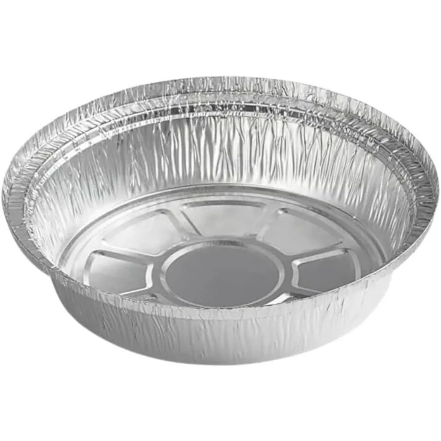 

7 Inch Round Aluminum Foil Pan Without Lids Disposable Take Out Food Containers, Steam Table Hot, Roasting, Baking and Gas Oven