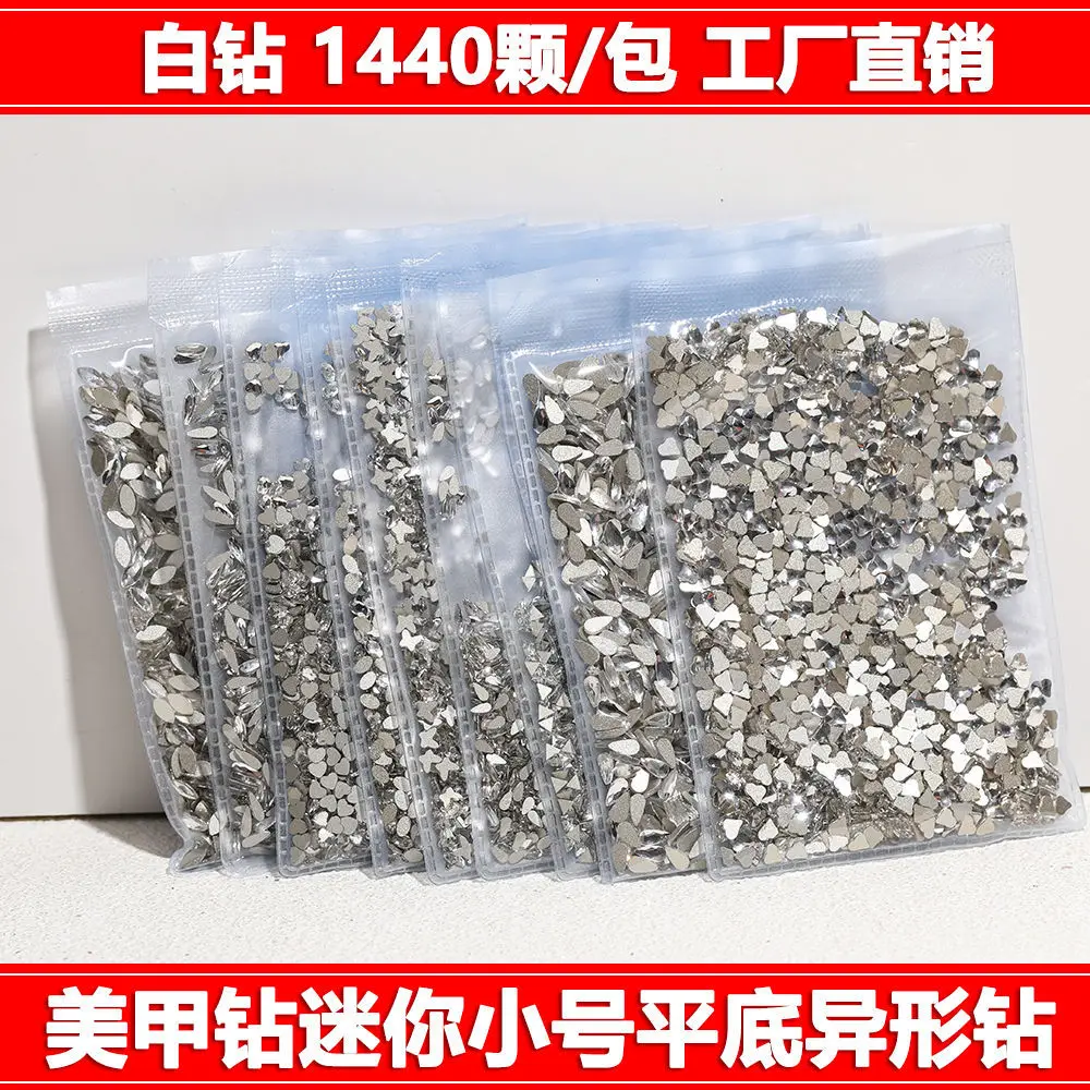 Wholesale Clear White Flat Back Rhinestones Mixed Shapes Mini Crystal DIY Nail Art Decorations