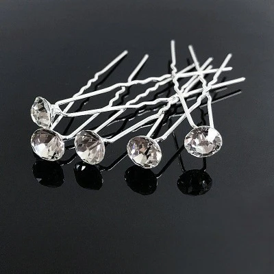 Hot Sale Fashion Hair Accessories Pearl Flower Bridal Hairpin Rhinestone U Clip Hair Stick Single Piece