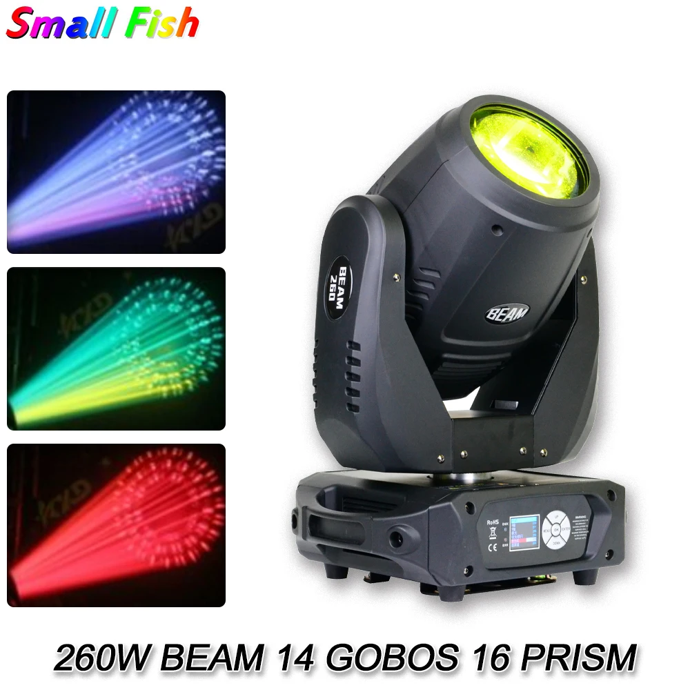 

YUER New 260w LED Beam Zoom Moving Head Spot 14 Gobos Rotation 16Prisms 8+8+8 Prism Effect Wedding Party DJ Disco DMX Spotlight