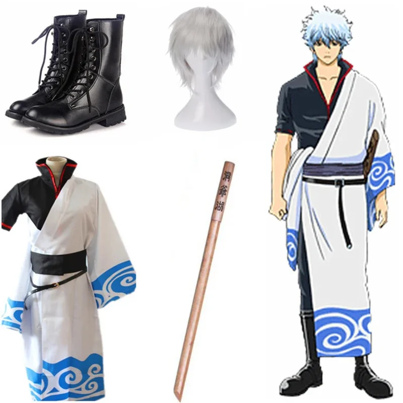 Anime Gintama cosplay costume Halleen fancy dress adults Sakata Gintoki cosplay costumes full set for Carnival Purim party as291