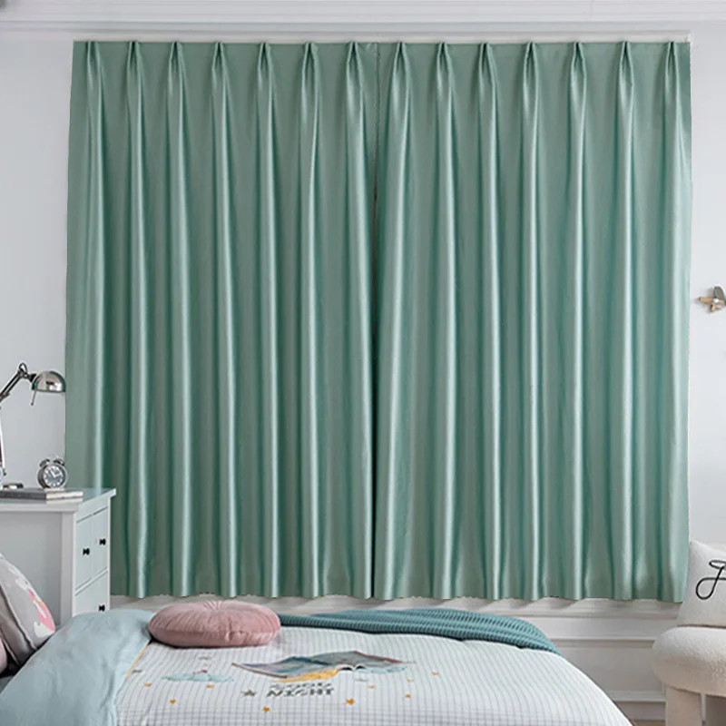 Punch-Free High Blackout 7 Colors Curtains, Room Darkens Quickly, Rental Room Thickened Shading Drape Home Decor Cortinas Opacas