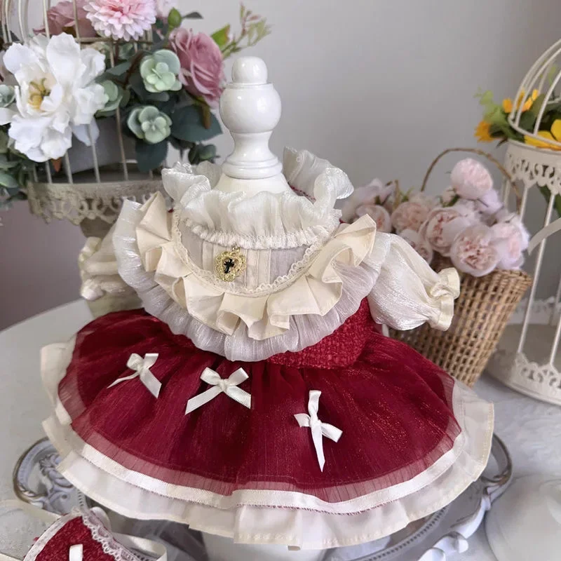 ตุ๊กตาผ้าฝ้ายขนาด 40 ซม. ชุดสีแดง, ชุดตุ๊กตาขนาด 20 ซม. กระโปรงตุ๊กตา Xingdailu /Lina / Beier, ชุดตุ๊กตา Reborn ขนาด 50-55 ซม.