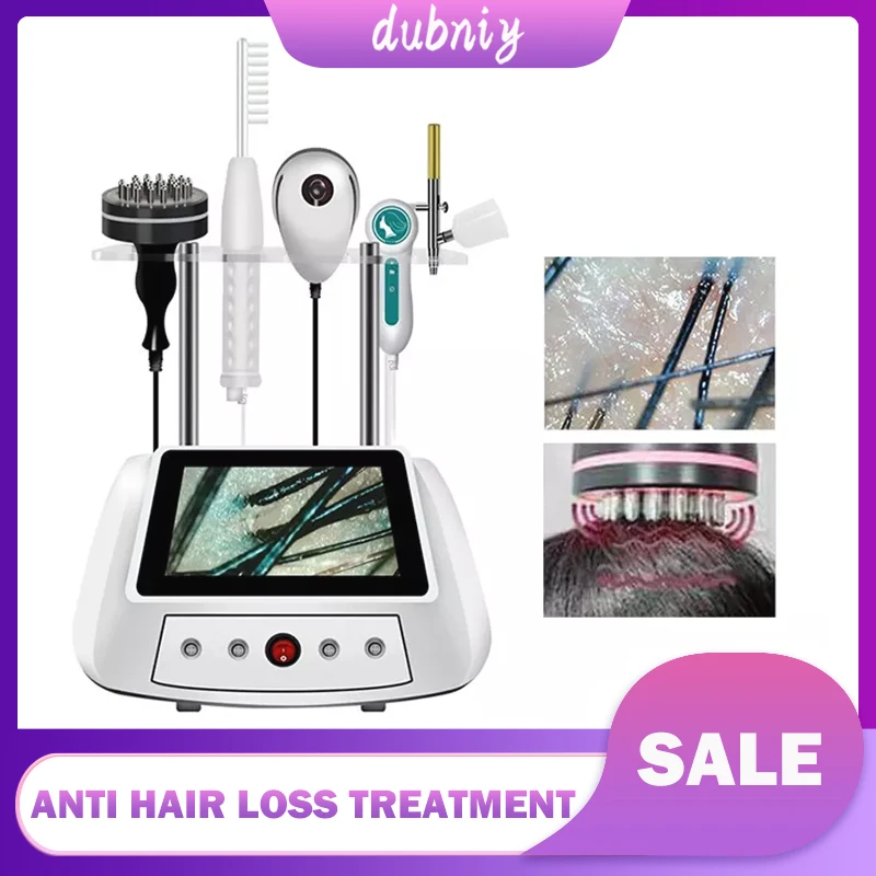 Anti Hair Loss Treatment Machine With Scalp Brush Comb Scalp Massager 5 In 1 Professional Hair Laser Regrowth