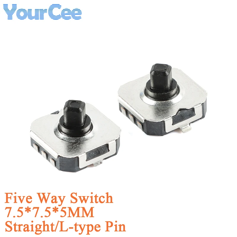 20 قطعة/5 قطعة خمسة طريقة التبديل 7X7X5 SMD 6pin لمفاتيح الملاحة المحمول التبديل إلى مفتاح متعدد الاتجاهات 7.5*7.5*5 مللي متر