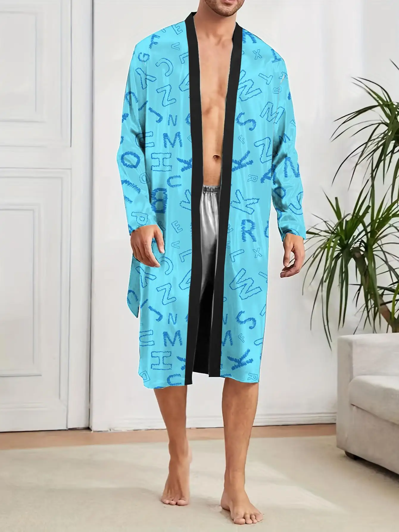 1pcs Men's Robes 2026 Spring/Summer Funny pajamas 3D Printed dressing gown robe Graphic Men's bathrobe Breathable sleepwear