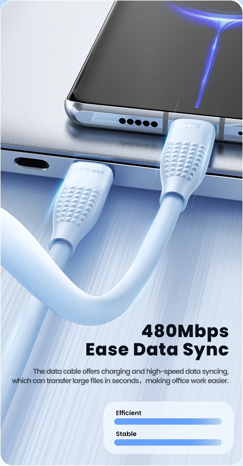 Toocki 100W/60W PD Fast Charging USB C to USB C Cable 1M 1/2/3/5Pcs Colorful TPE Type C Cable for iPhone Xiaomi Huawei Samsung