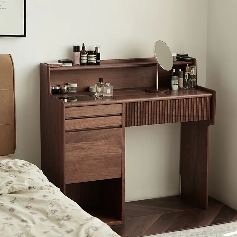 

Piano dressing table Modern simple bedroom dressing table Black walnut dressing table