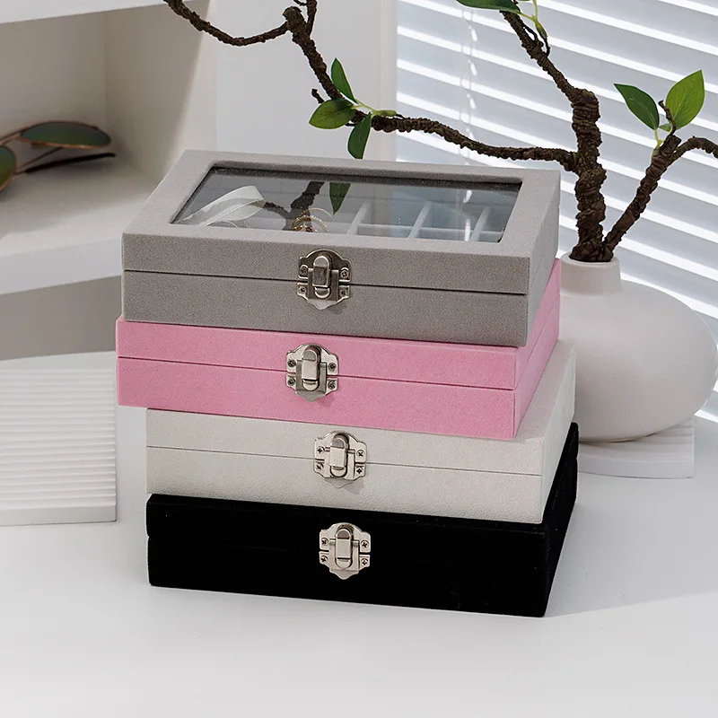 

1PC Storage Box PU Jewelry Anti-oxidation Necklace Ear Ring Ear Stud Pendant Jewelry Box Large Capacity Portable Jewelry Box
