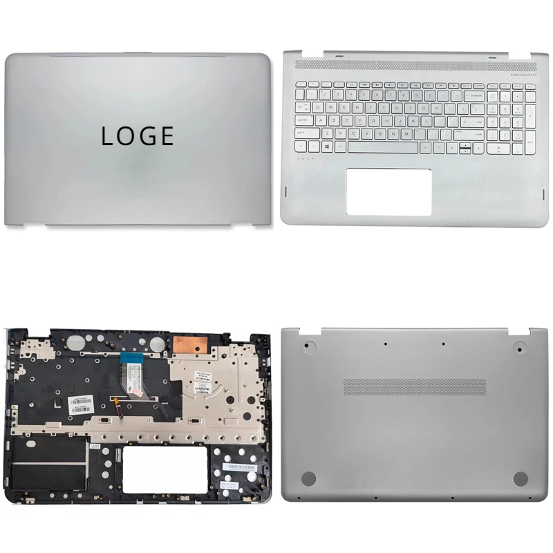 

New For ENVY x360 15-AQ M6-AQ AR TPN-W119 Laptop LCD Back Cover Front Bezel Upper Palmrest Bottom Base Case Keyboard Hinges