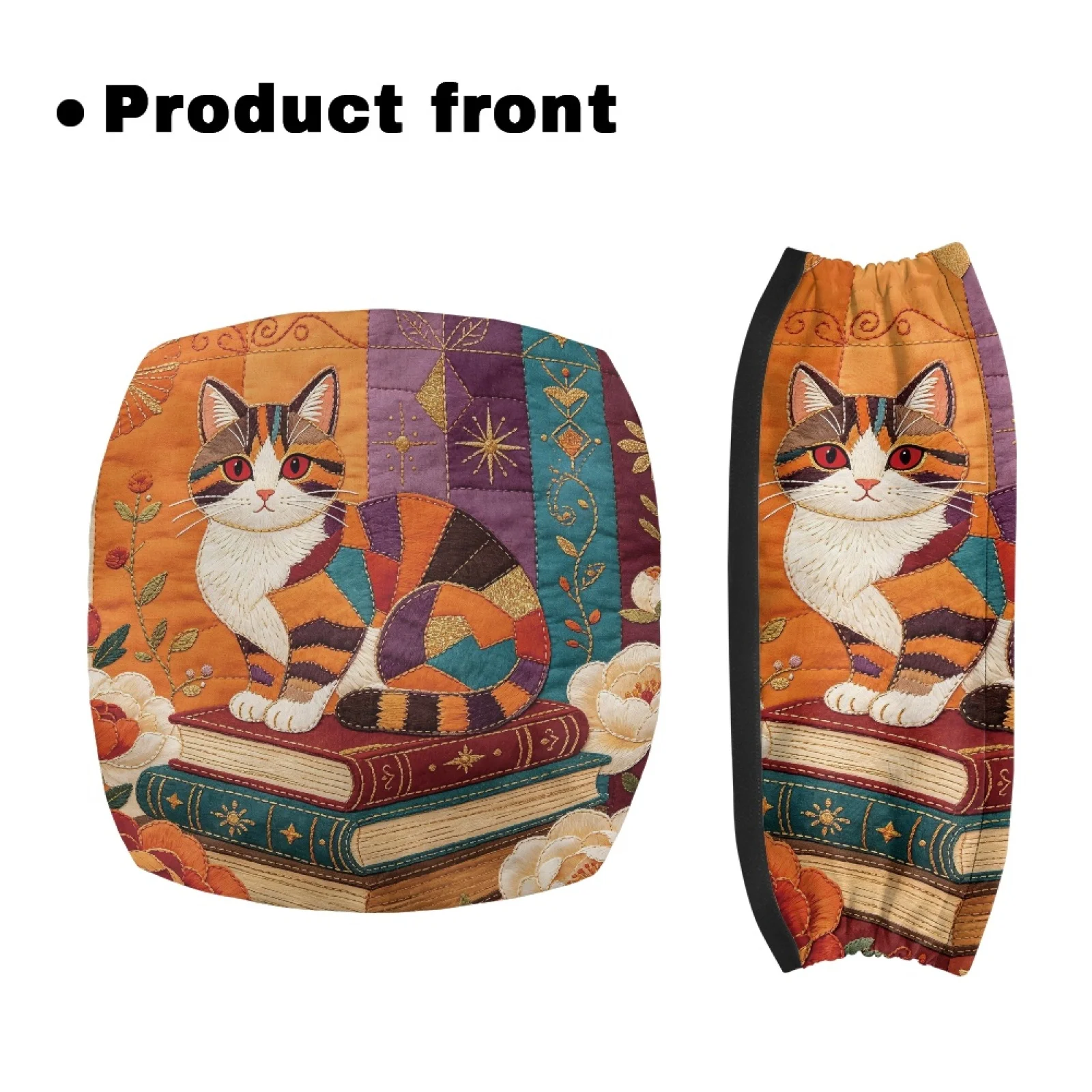 Coloranimal Patchwork Cat Print 2 Pcs Walker Seat Covers Seat & Back Covers for Elder Home