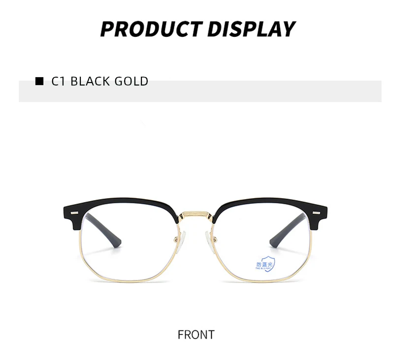 Leichte Augenbrauen-Anti-Blaulicht-Brille für Herren und Damen, klassische blaue Licht-blockierende Brille, modische Computer-Brille – Detail 12