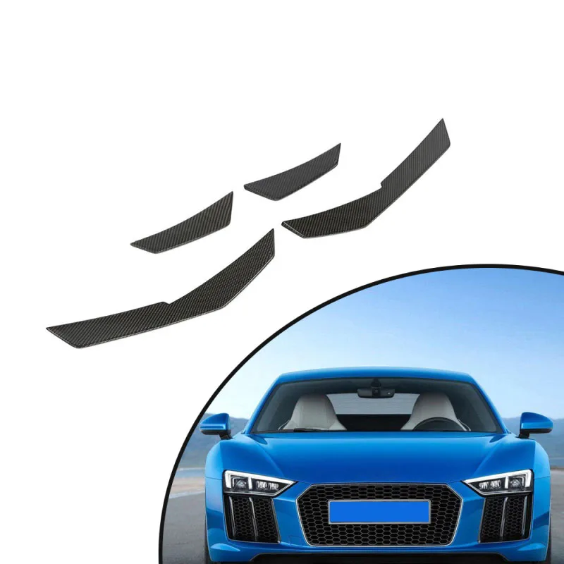 Comfort Luxury  Carbon Fiber Front Bumper Canards Fins Splitter Auto body kit for Audi R8 V10 -2 Door 2016 - 2018