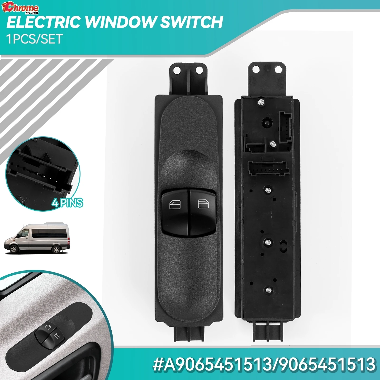 For Mercedes Benz Sprinter VW Crafter 2006-2015 Electric Power Master Window Lifter Control Switch Button 9065451513 A9065451513