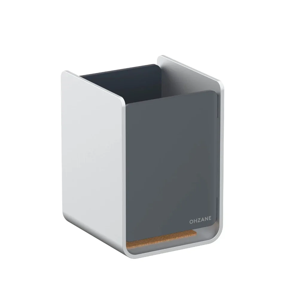 Premium Aluminum Alloy Pen Holder – Minimalist Desktop Organizer with Mortise & Tenon Structure, Anodized Silver Finish