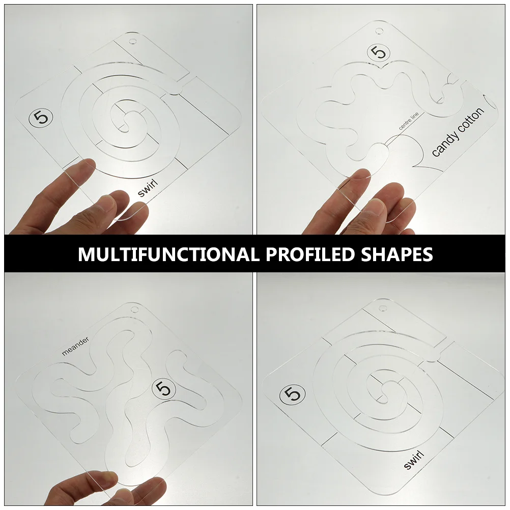 

4pcs Patchwork Ruler Templates Hollow Design For Quilting Meander Stipple Pattern Acrylic Stitching Ruler Fabric Sewing Diy