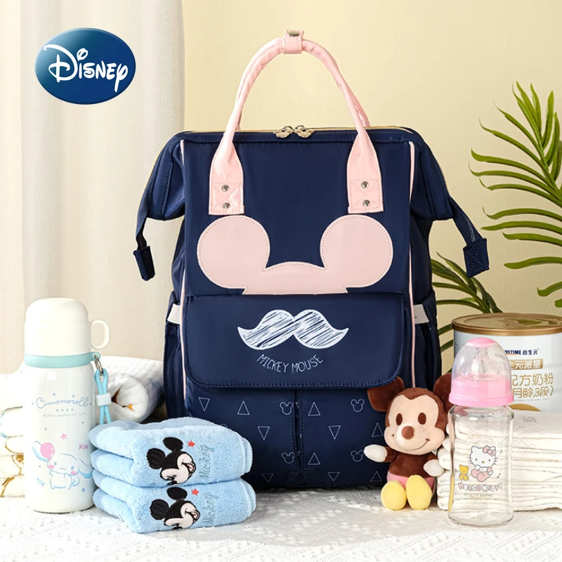 Disney-Sac à langer multifonctionnel pour bébé, sac à dos mignon de dessin animé, marque de luxe originale, nouveau